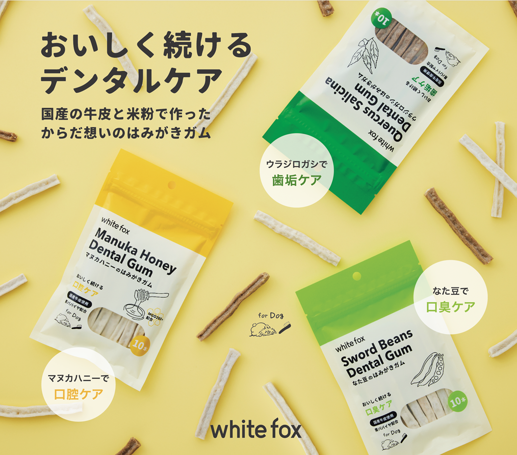 【ホワイトフォックス】食品添加物不使用・天然素材でつくった “はみがきガム”